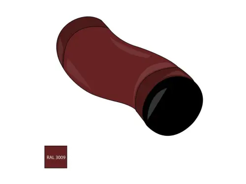 Odskokové koleno 100 mm pozink RAL 3009 červenohnědá barva