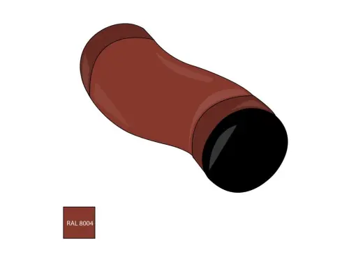 Odskokové koleno 100 mm pozink RAL 8004 cihlová červená barva
