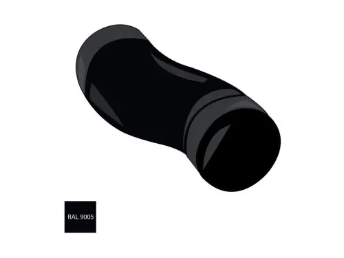 Odskokové koleno100 mm pozink RAL 9005 černá barva